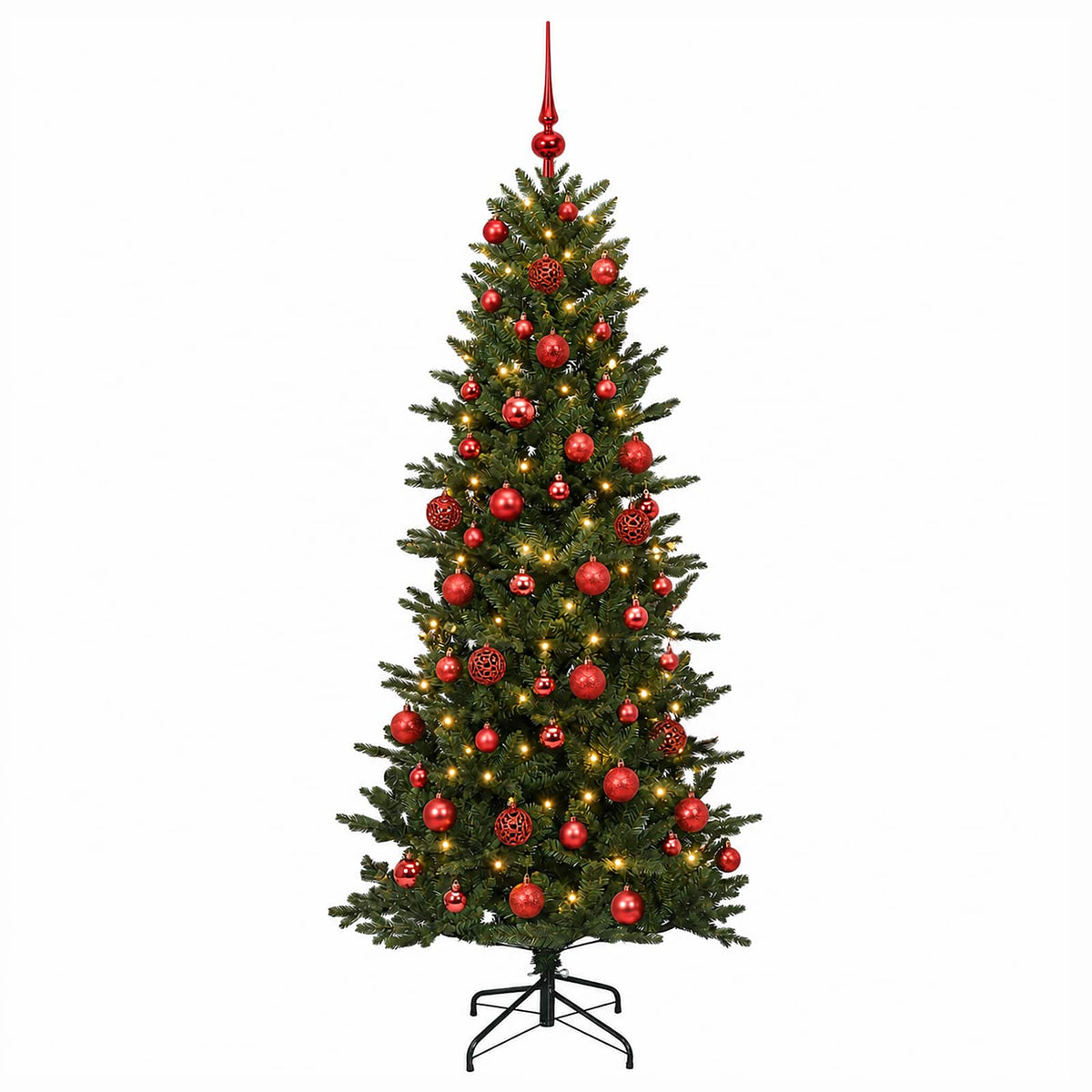 vidaXL Artificial Christmas Tree with Bauble 180 cm 300 LEDs 4