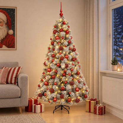 vidaXL Artificial Christmas Tree with Bauble 240 cm 300 LEDs 1