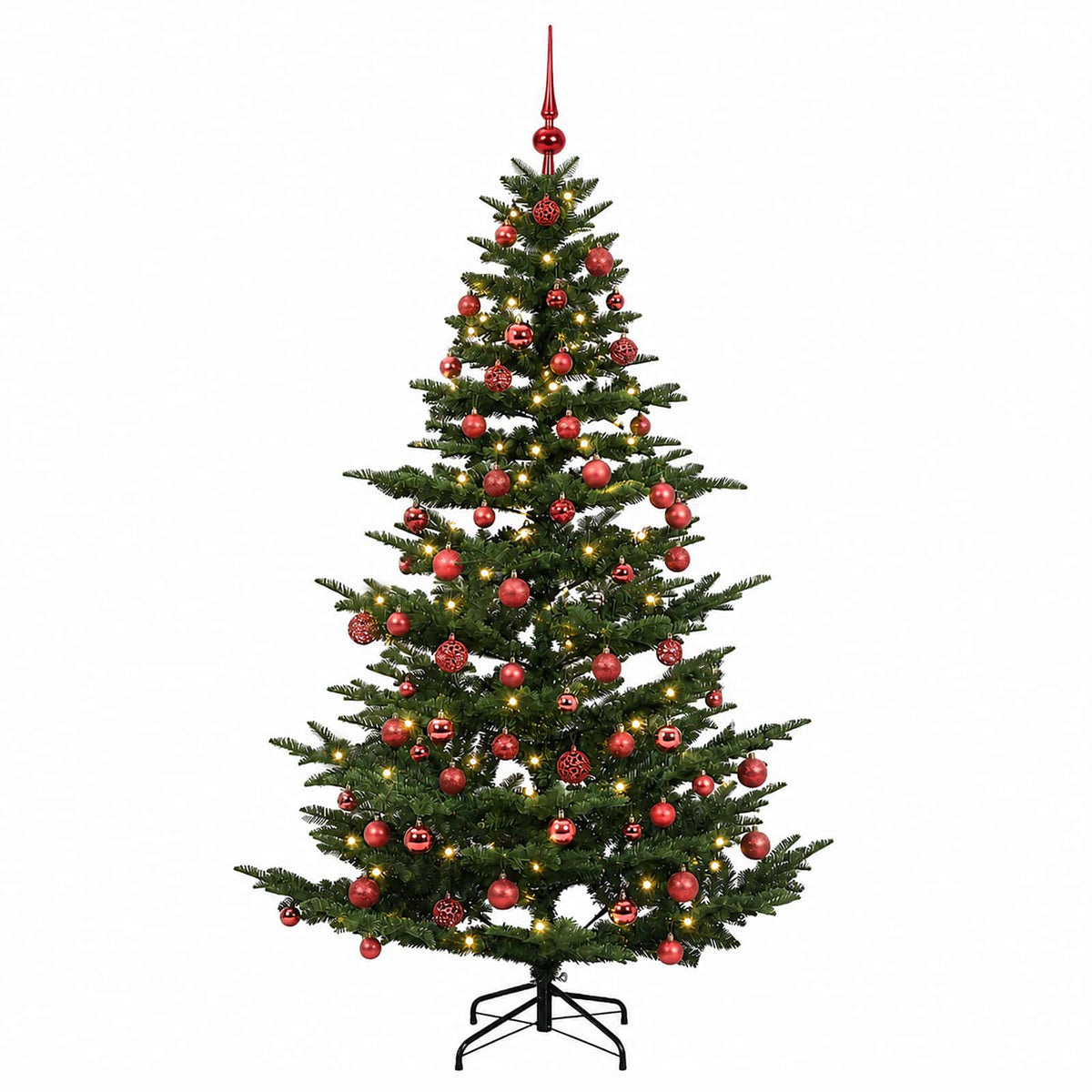 vidaXL Artificial Christmas Tree with Bauble 210 cm 300 LEDs 4