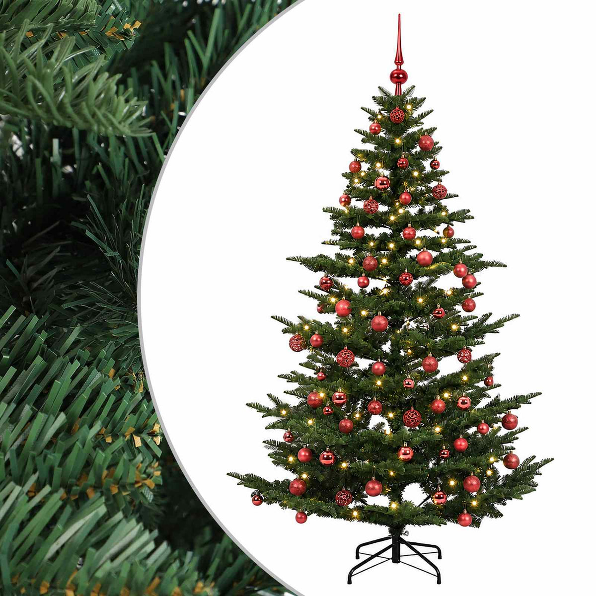 vidaXL Artificial Christmas Tree with Bauble 240 cm 300 LEDs 2