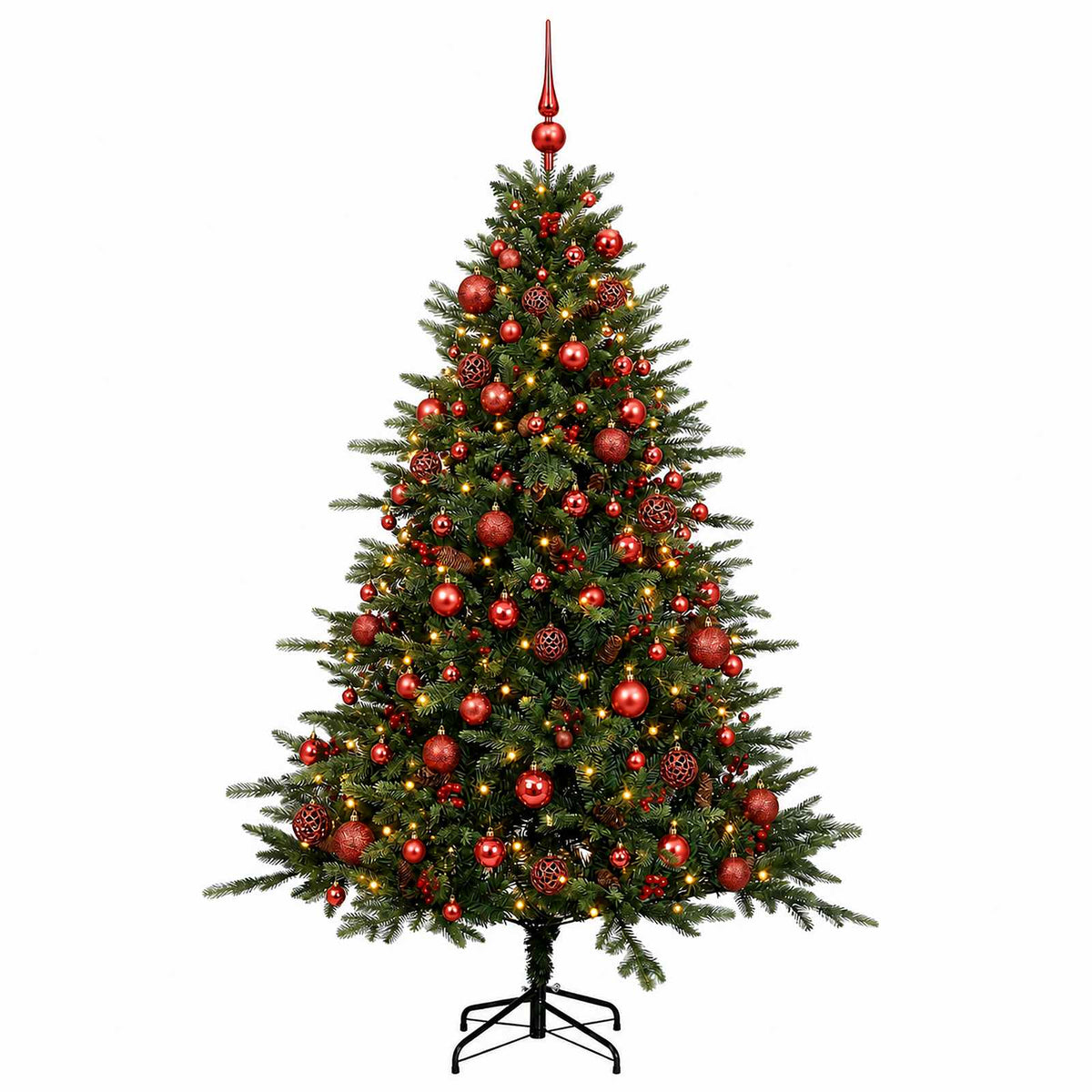 vidaXL Artificial Christmas Tree with Bauble 180 cm 300 LEDs 4