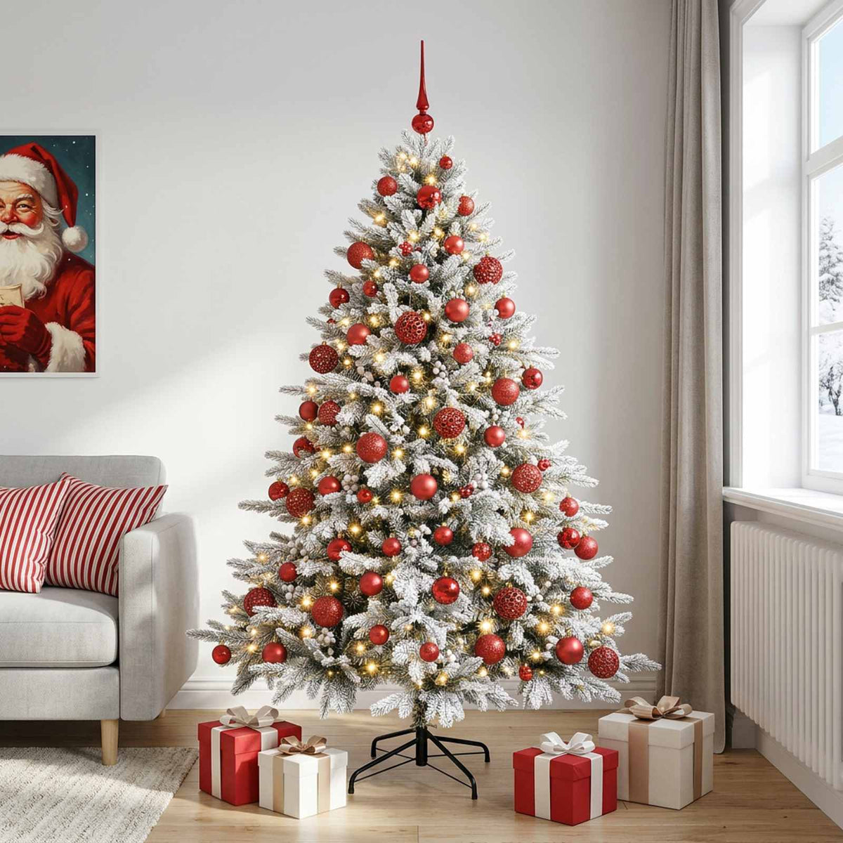 vidaXL Artificial Christmas Tree with Bauble 180 cm 300 LEDs 3