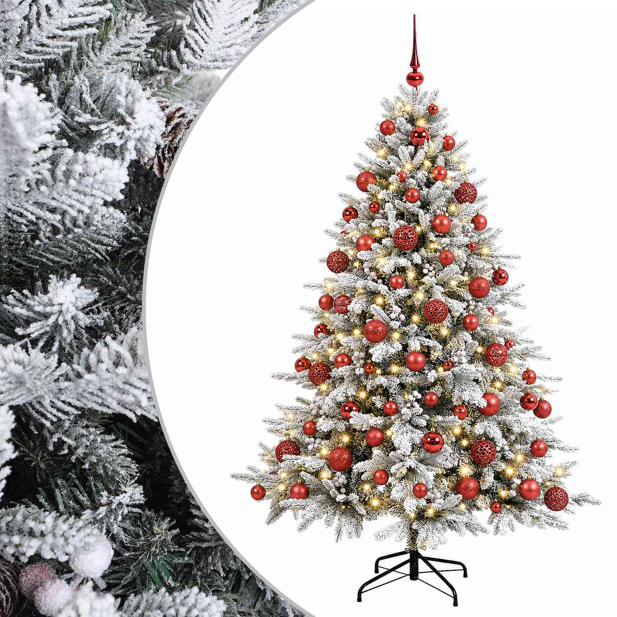 vidaXL Artificial Christmas Tree with Bauble 180 cm 300 LEDs 2