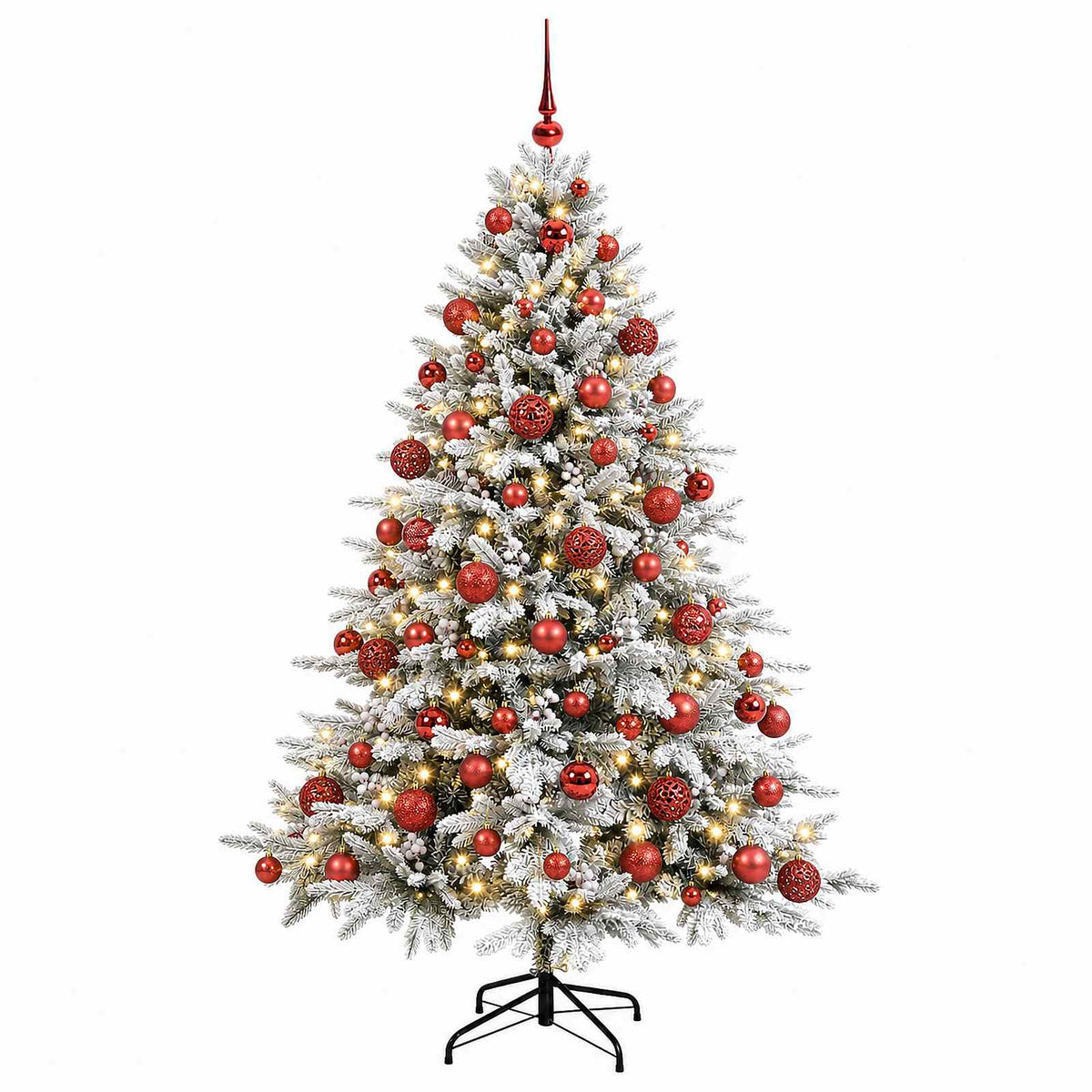 vidaXL Artificial Christmas Tree with Bauble 210 cm 300 LEDs 4