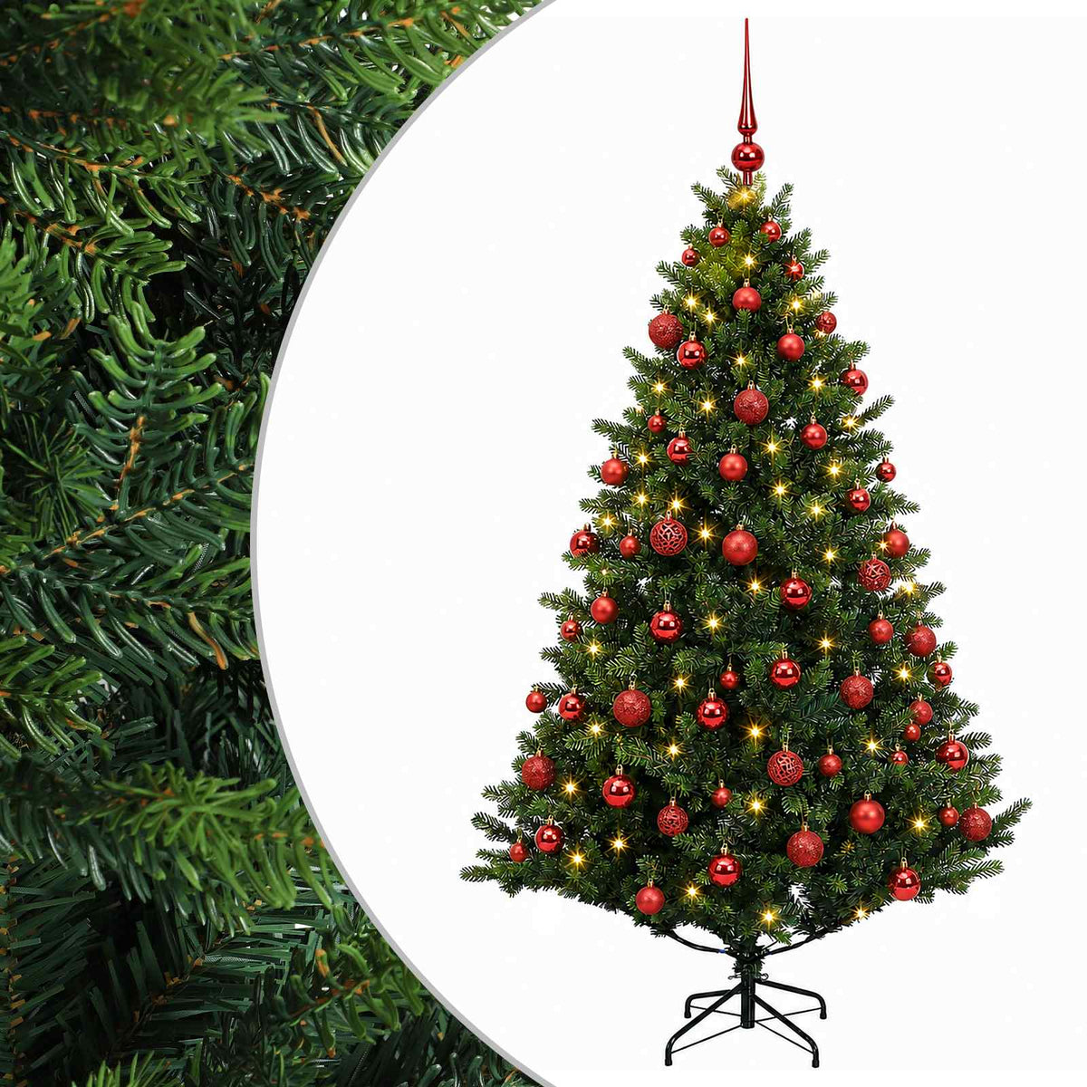 vidaXL Artificial Christmas Tree with Bauble 210 cm 300 LEDs 2