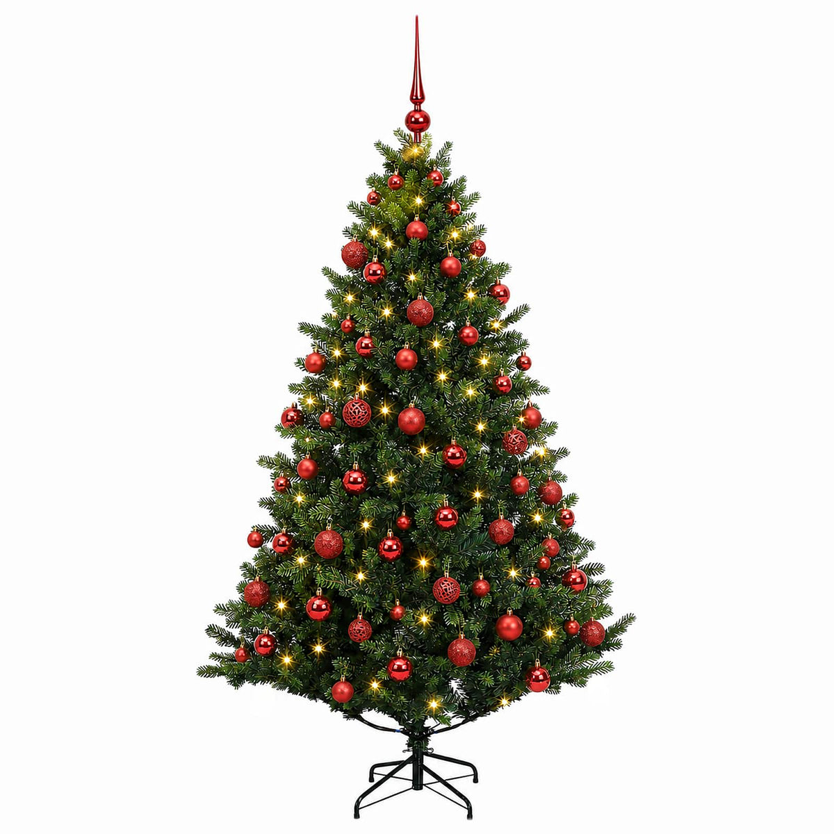 vidaXL Artificial Christmas Tree with Bauble 210 cm 300 LEDs 4