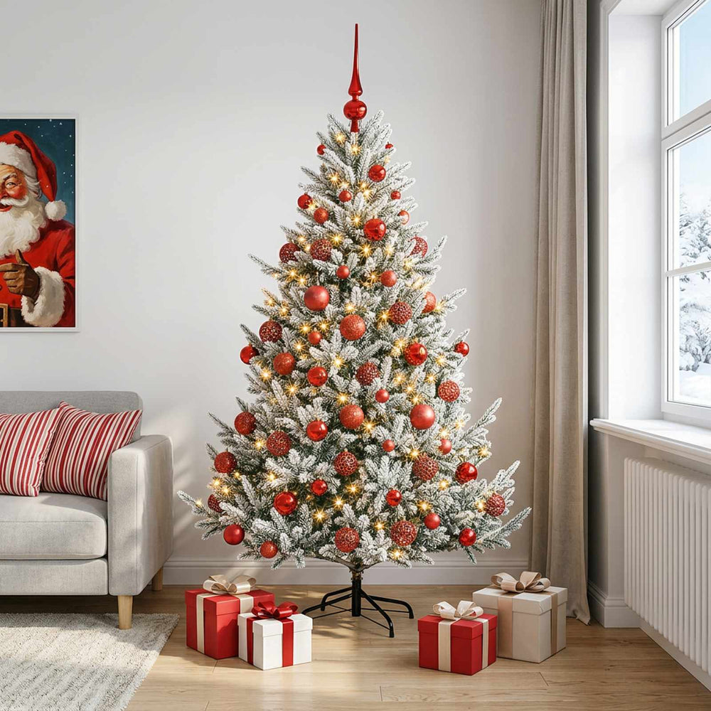 vidaXL Artificial Christmas Tree with Bauble 210 cm 300 LEDs