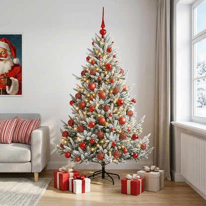 vidaXL Artificial Christmas Tree with Bauble 210 cm 300 LEDs 1