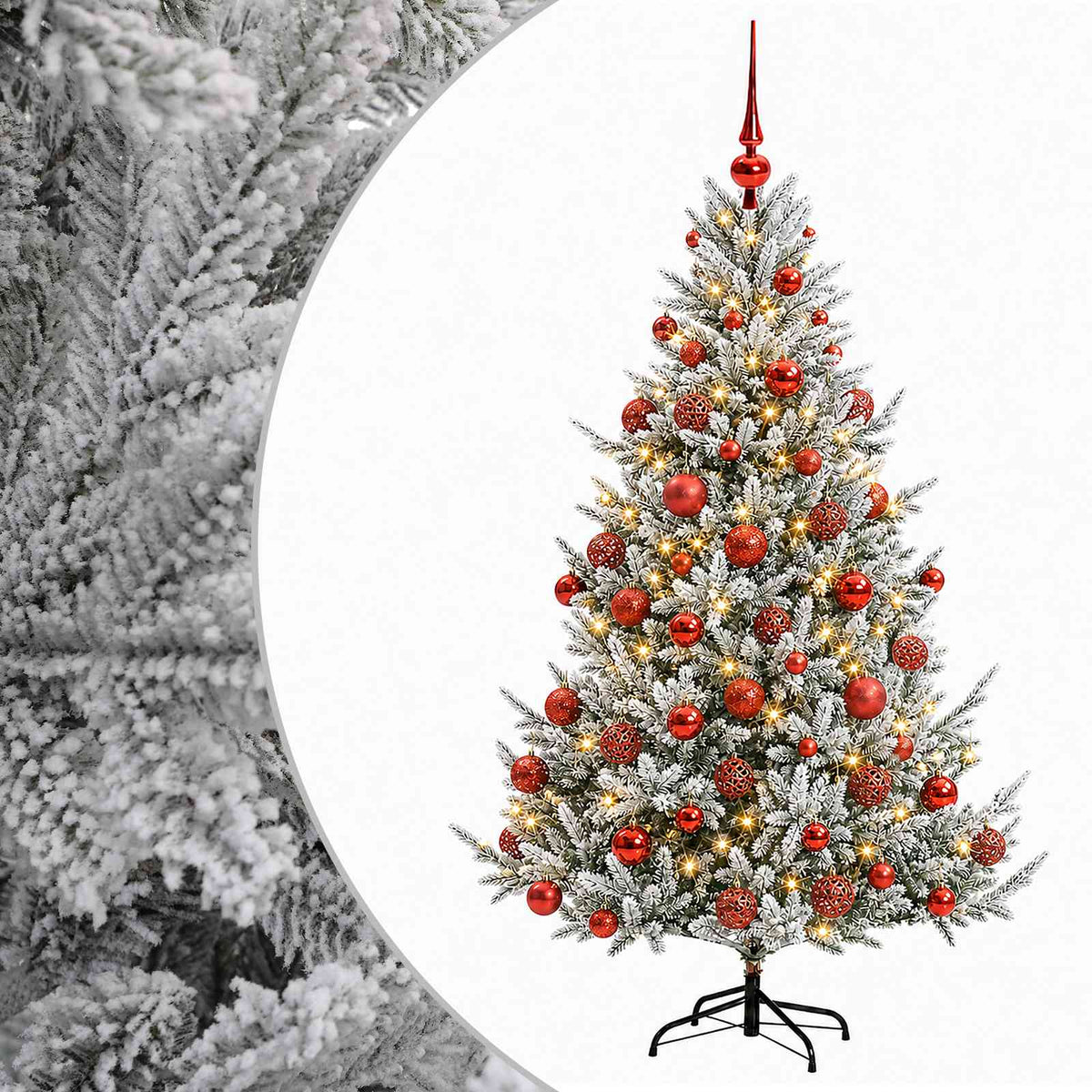 vidaXL Artificial Christmas Tree with Bauble 210 cm 300 LEDs 2
