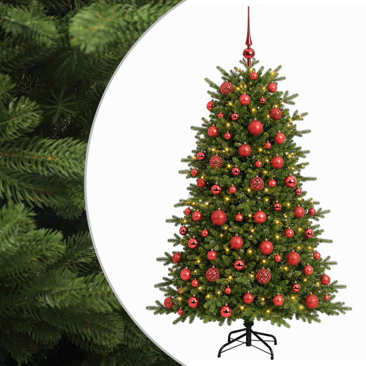vidaXL Artificial Christmas Tree with Bauble 180 cm 300 LEDs 2