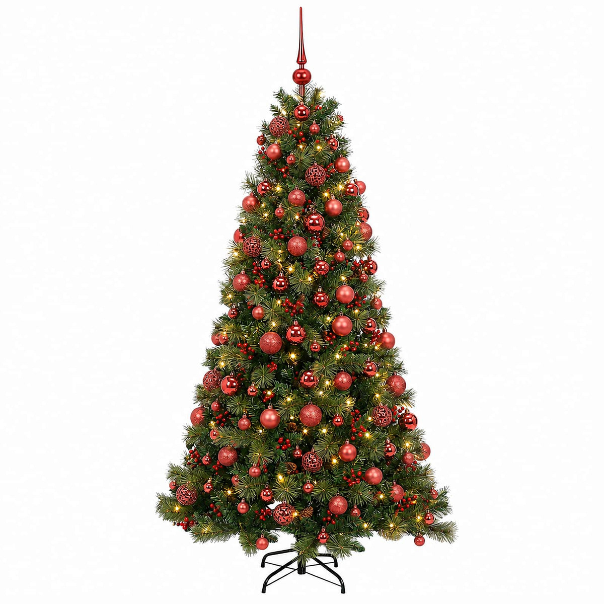 vidaXL Artificial Christmas Tree with Bauble 180 cm 300 LEDs 4