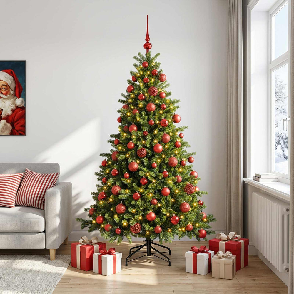 vidaXL Artificial Christmas Tree with Bauble 180 cm 300 LEDs