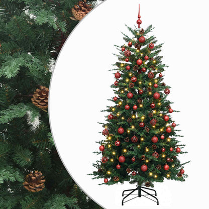 vidaXL Artificial Hinged Christmas Tree 240 cm 300 LEDs Warm White 2