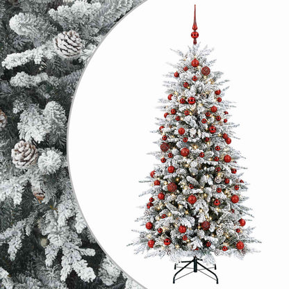 vidaXL Artificial Hinged Christmas Tree 240 cm 300 LEDs Warm White 2