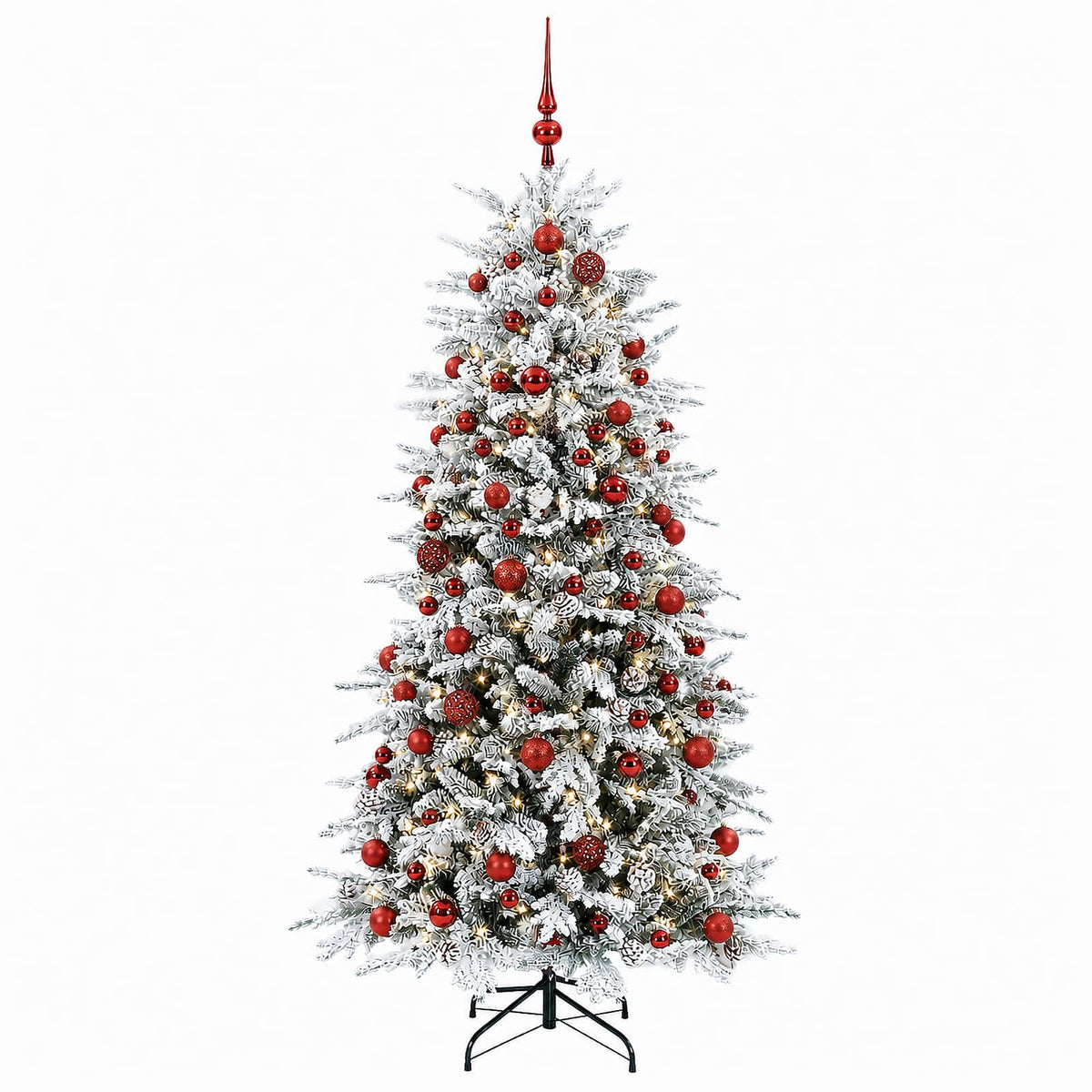 vidaXL Artificial Hinged Christmas Tree 240 cm 300 LEDs Warm White 4