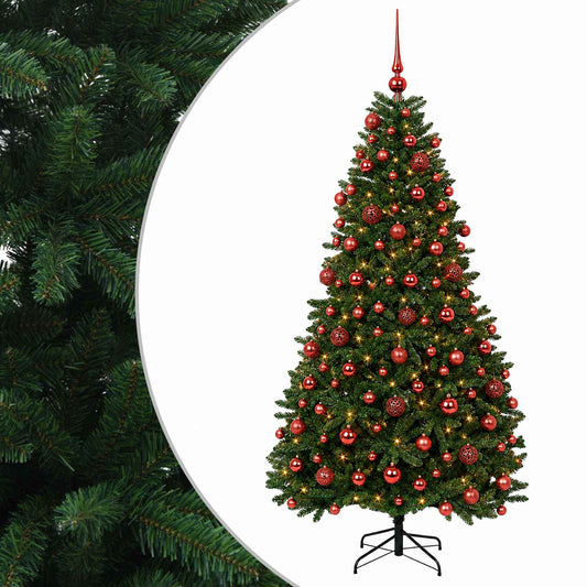 vidaXL Artificial Christmas Tree Mid-green with Bauble 240 cm 300 LEDs 2