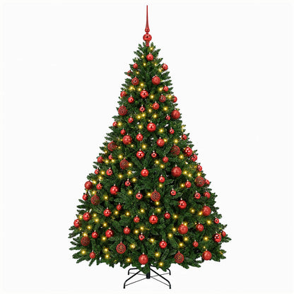 vidaXL Artificial Christmas Tree Mid-green with Bauble 180 cm 300 LEDs 4