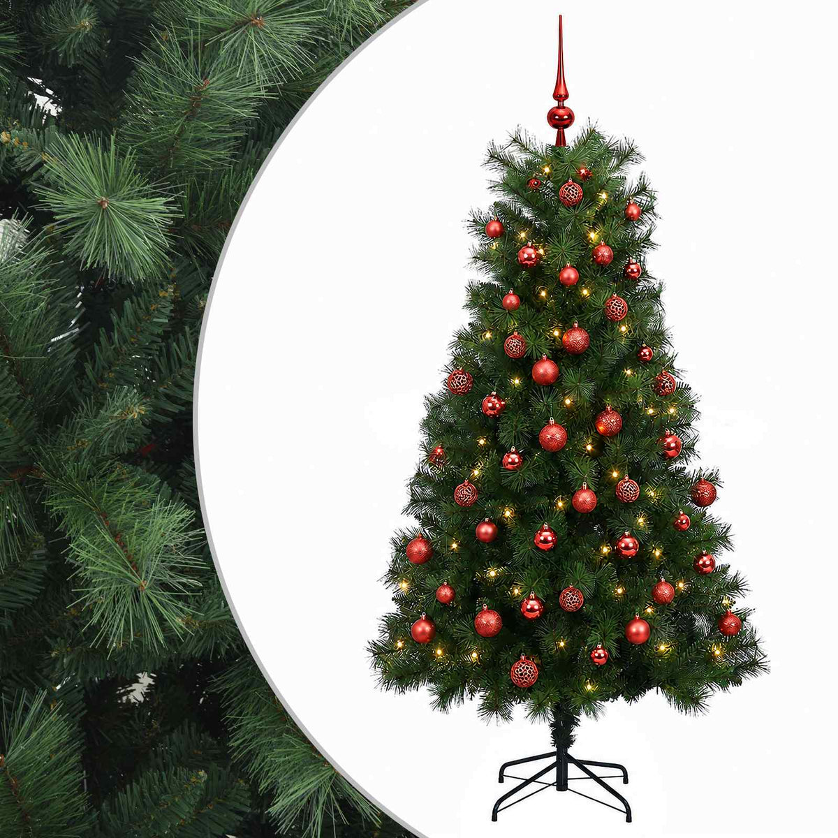 Artificial Hinged Christmas Tree Baubles LEDs