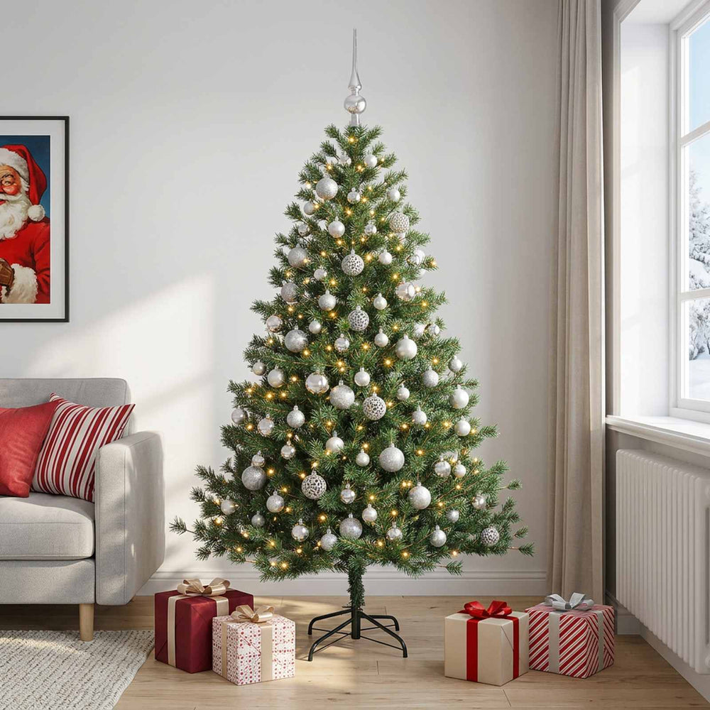vidaXL Artificial Christmas Tree with Bauble 240 cm 300 LEDs