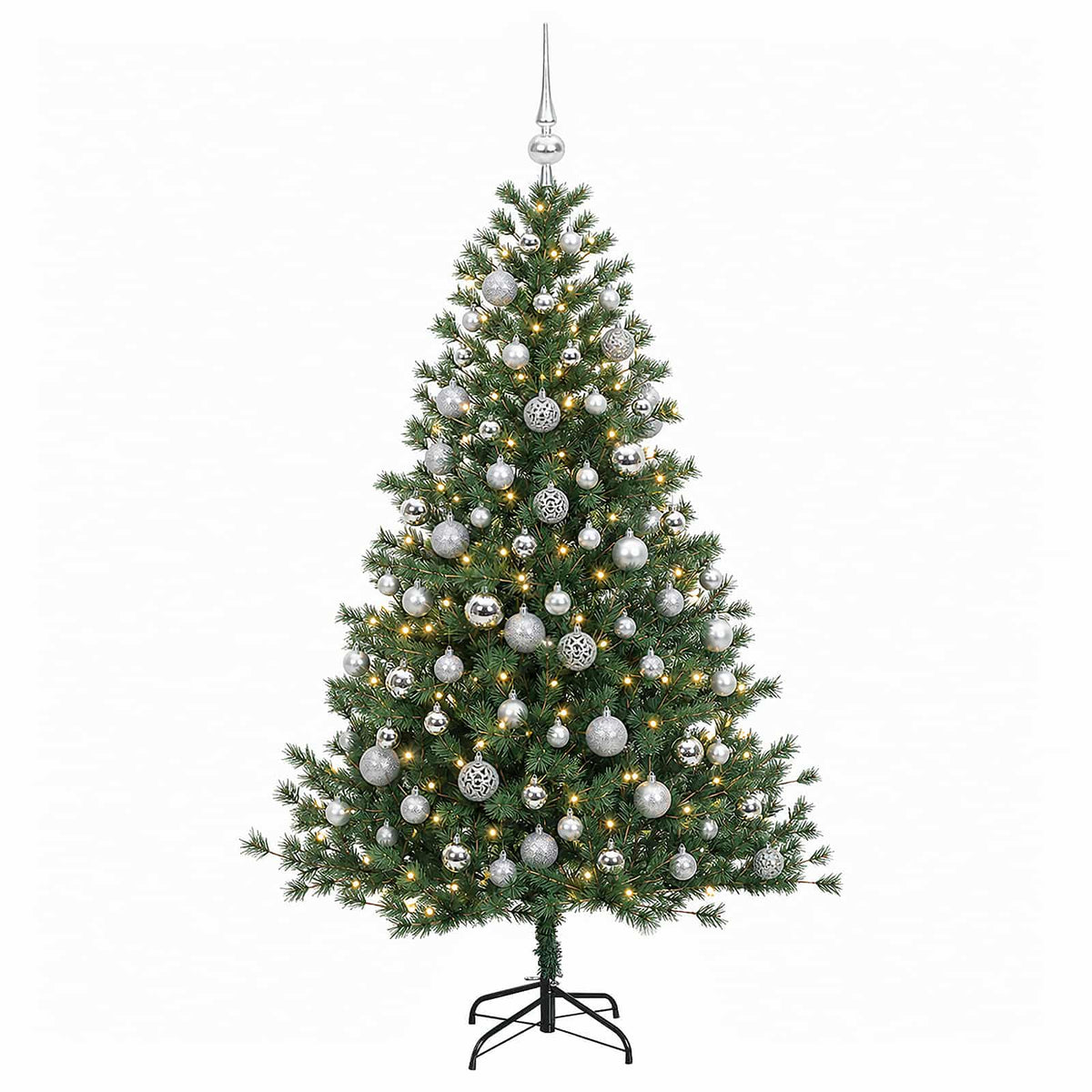 vidaXL Artificial Christmas Tree with Bauble 180 cm 300 LEDs 4