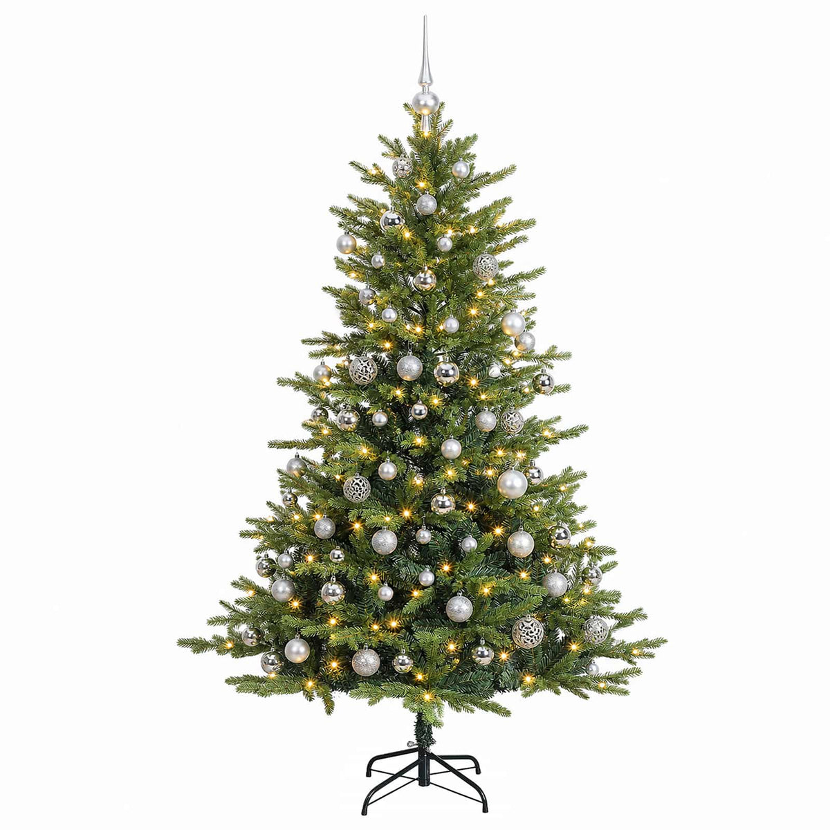 vidaXL Artificial Christmas Tree with Bauble 180 cm 300 LEDs 4