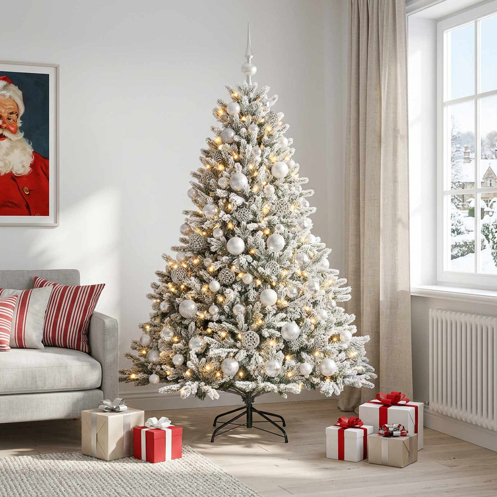 vidaXL Artificial Christmas Tree with Bauble 180 cm 300 LEDs