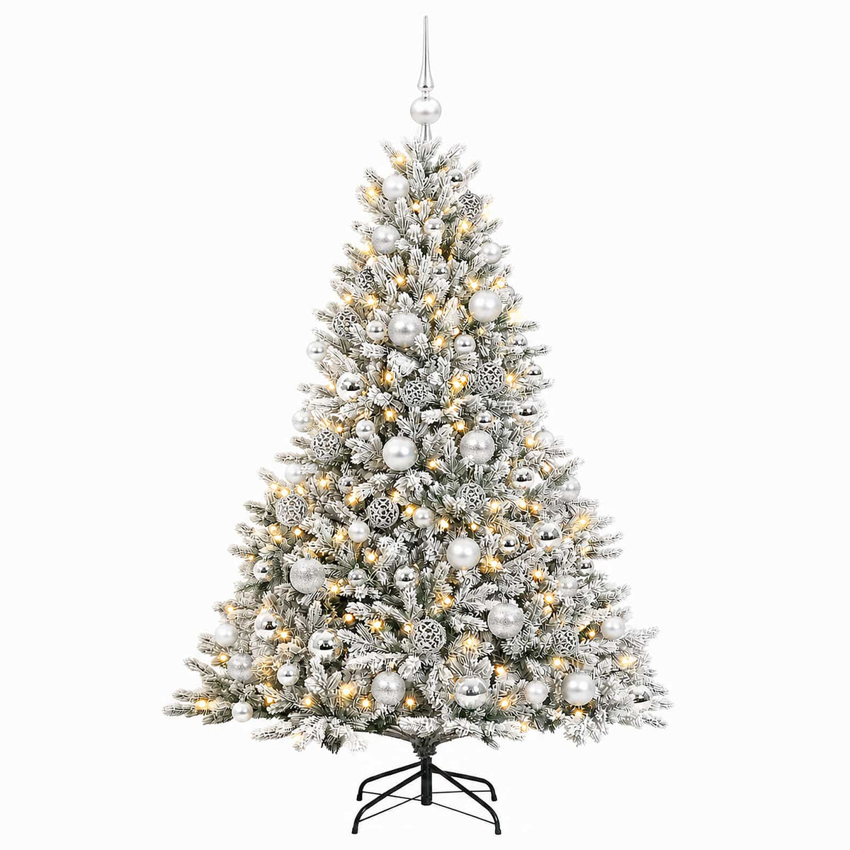 vidaXL Artificial Christmas Tree with Bauble 180 cm 300 LEDs 4