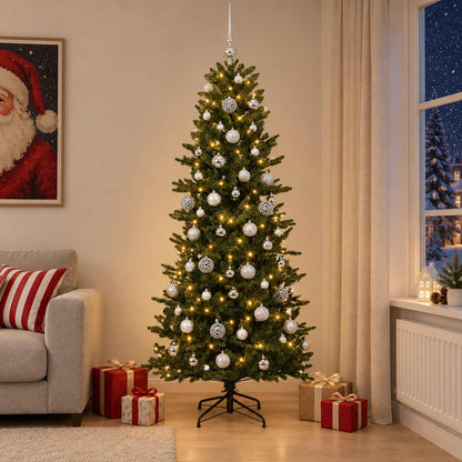 vidaXL Artificial Christmas Tree with Bauble 240 cm 300 LEDs 1