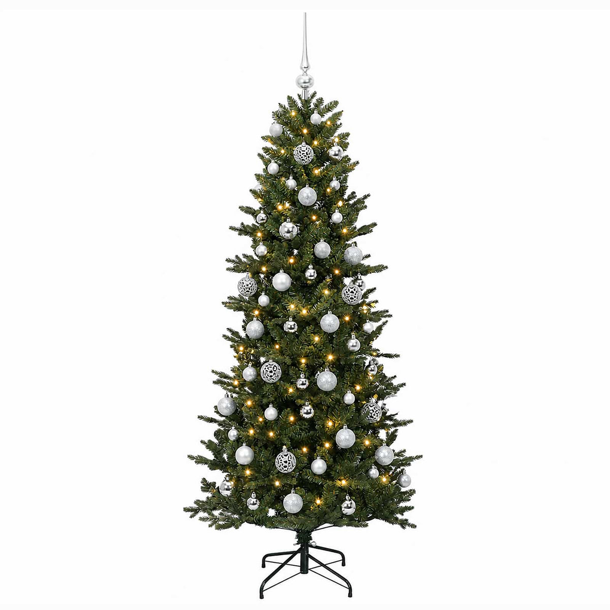 vidaXL Artificial Christmas Tree with Bauble 240 cm 300 LEDs 4