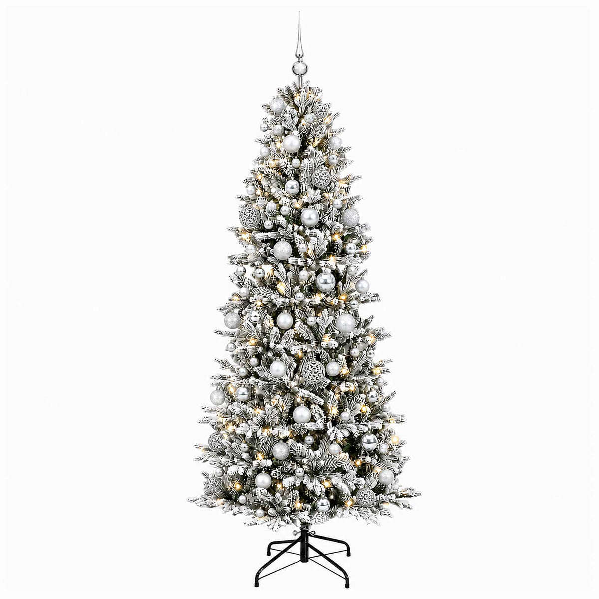 vidaXL Artificial Christmas Tree with Bauble 210 cm 300 LEDs 4