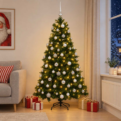 vidaXL Artificial Christmas Tree with Bauble 180 cm 300 LEDs 1