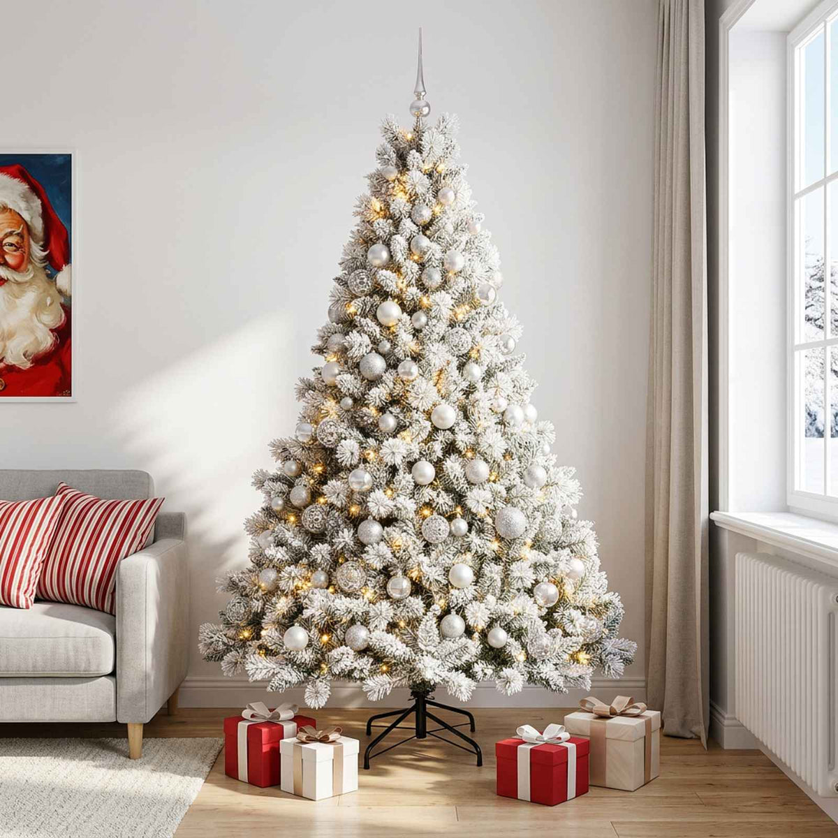 vidaXL Artificial Christmas Tree with Bauble 180 cm 300 LEDs 3