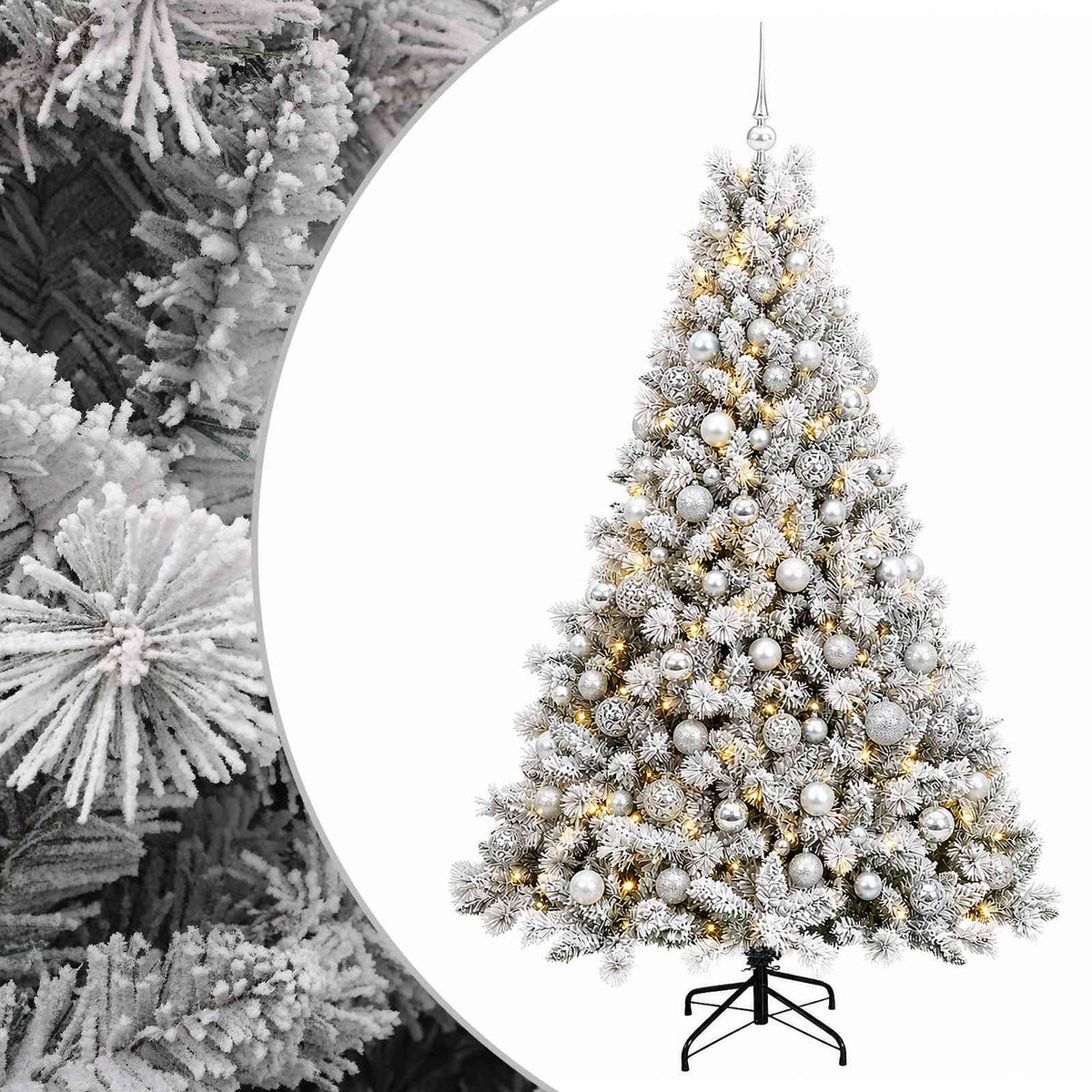 vidaXL Artificial Christmas Tree with Bauble 180 cm 300 LEDs 2