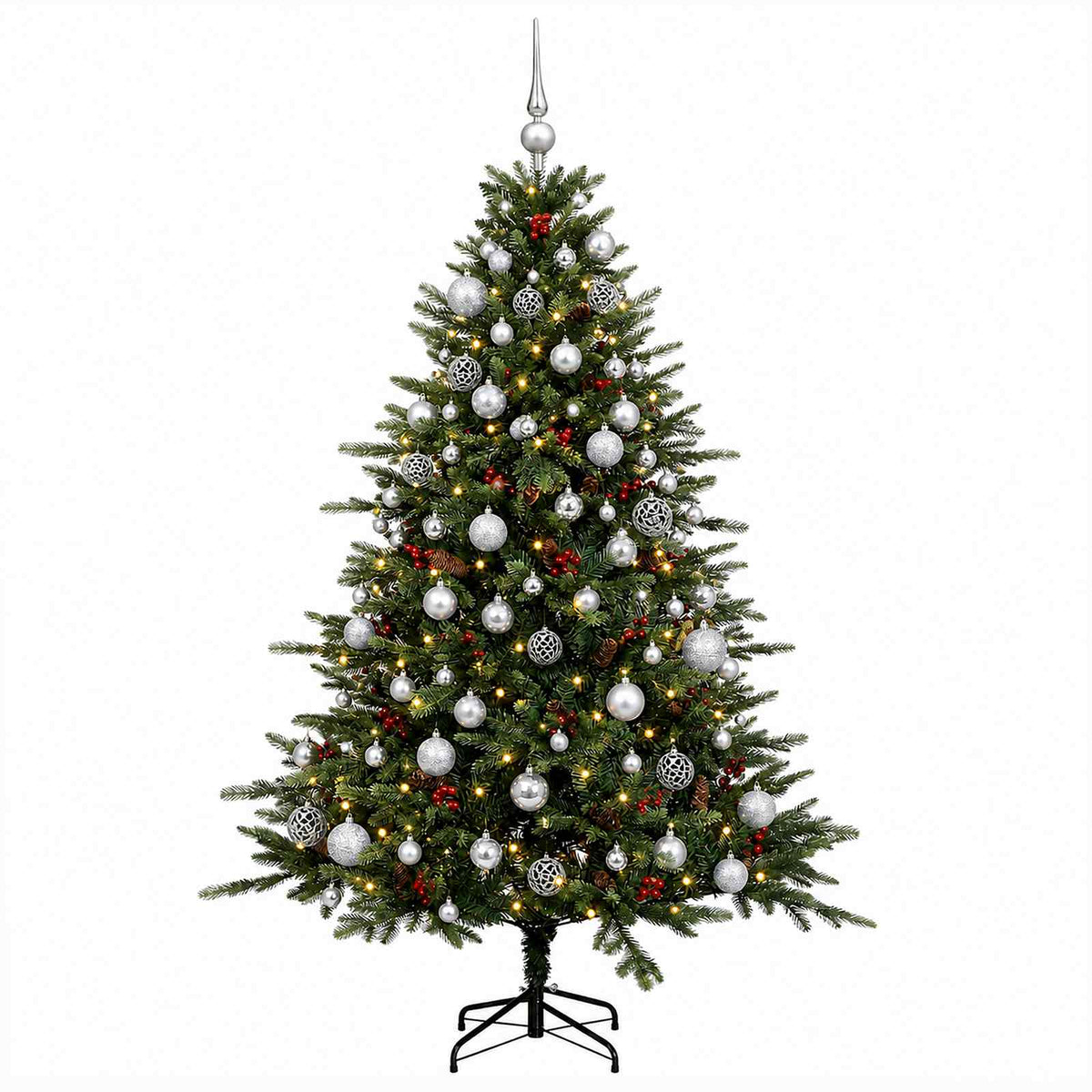 vidaXL Artificial Christmas Tree with Bauble 240 cm 300 LEDs 4