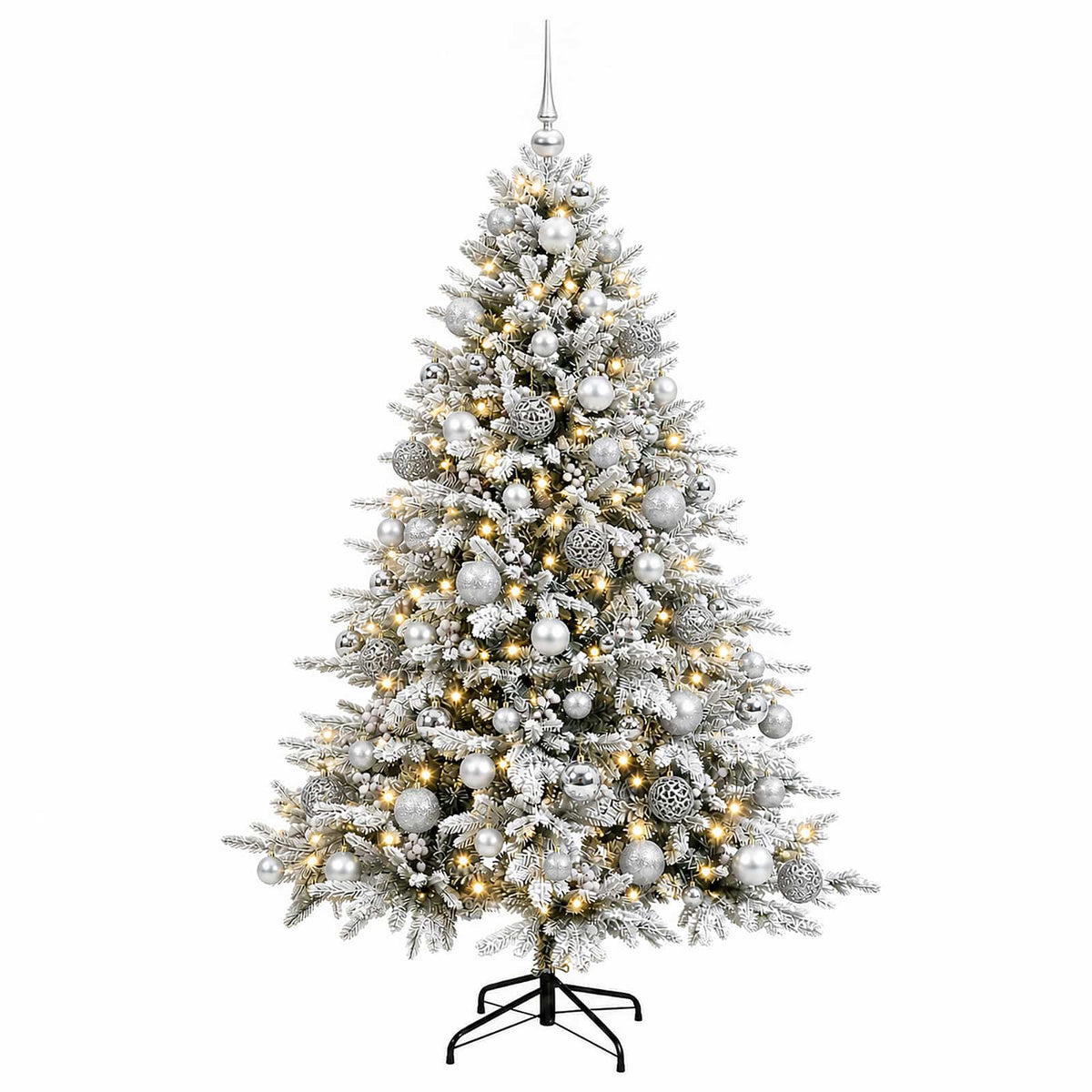 vidaXL Artificial Christmas Tree with Bauble 210 cm 300 LEDs 4