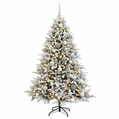 vidaXL Artificial Christmas Tree with Bauble 210 cm 300 LEDs 4