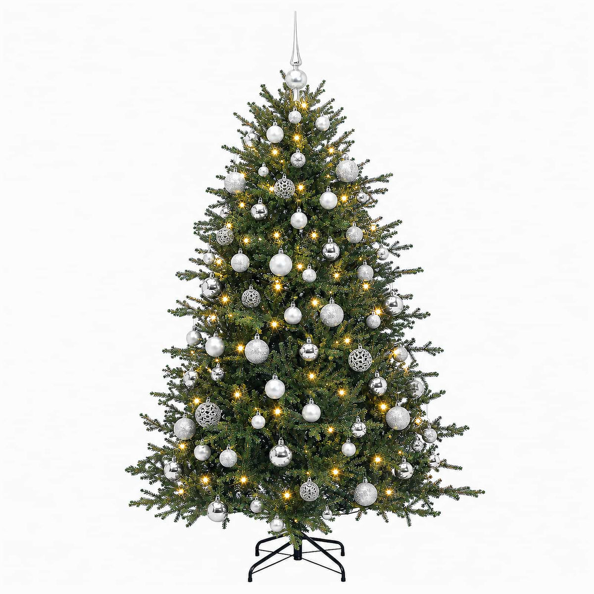 vidaXL Artificial Christmas Tree with Bauble 210 cm 300 LEDs 4