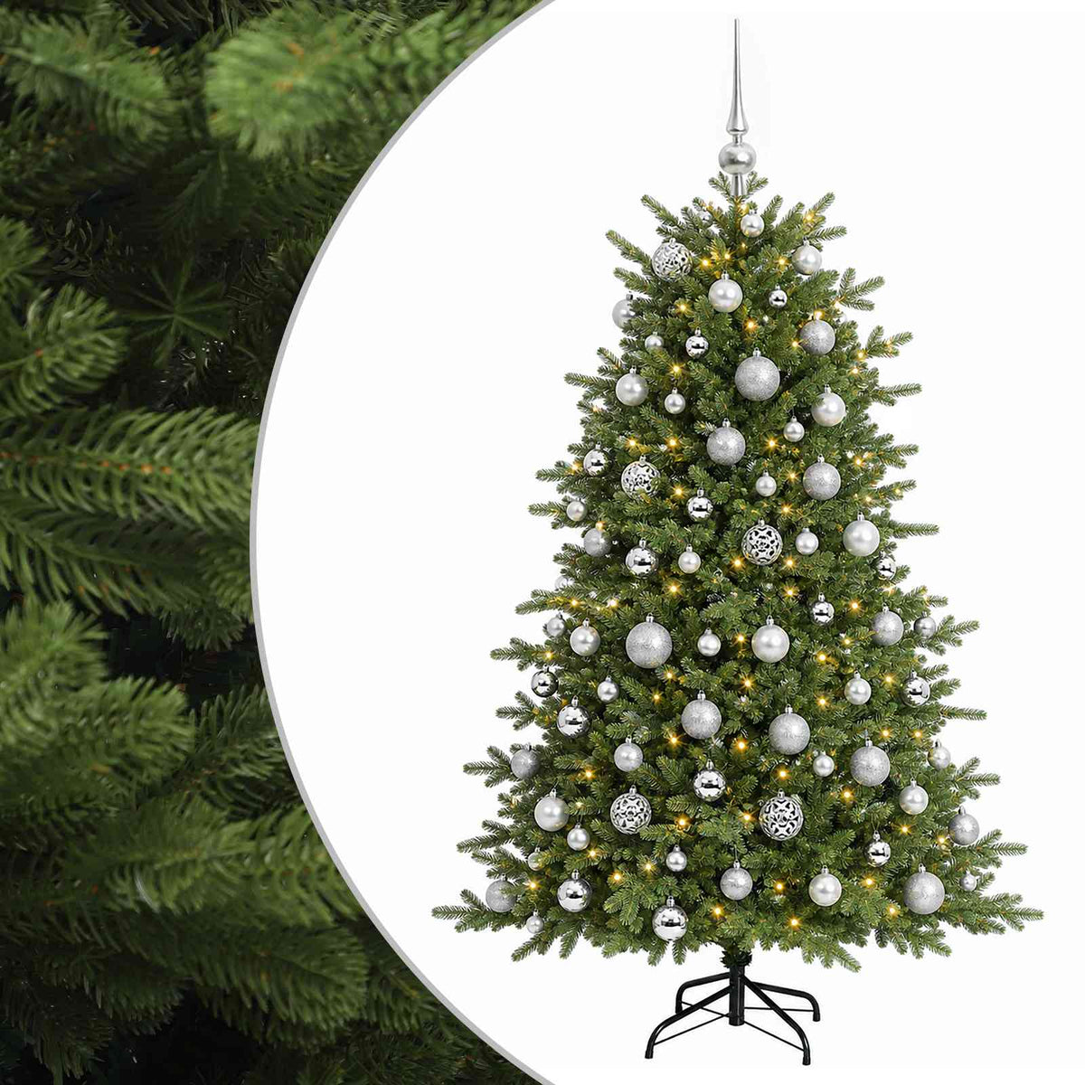 vidaXL Artificial Christmas Tree with Bauble 240 cm 300 LEDs 2