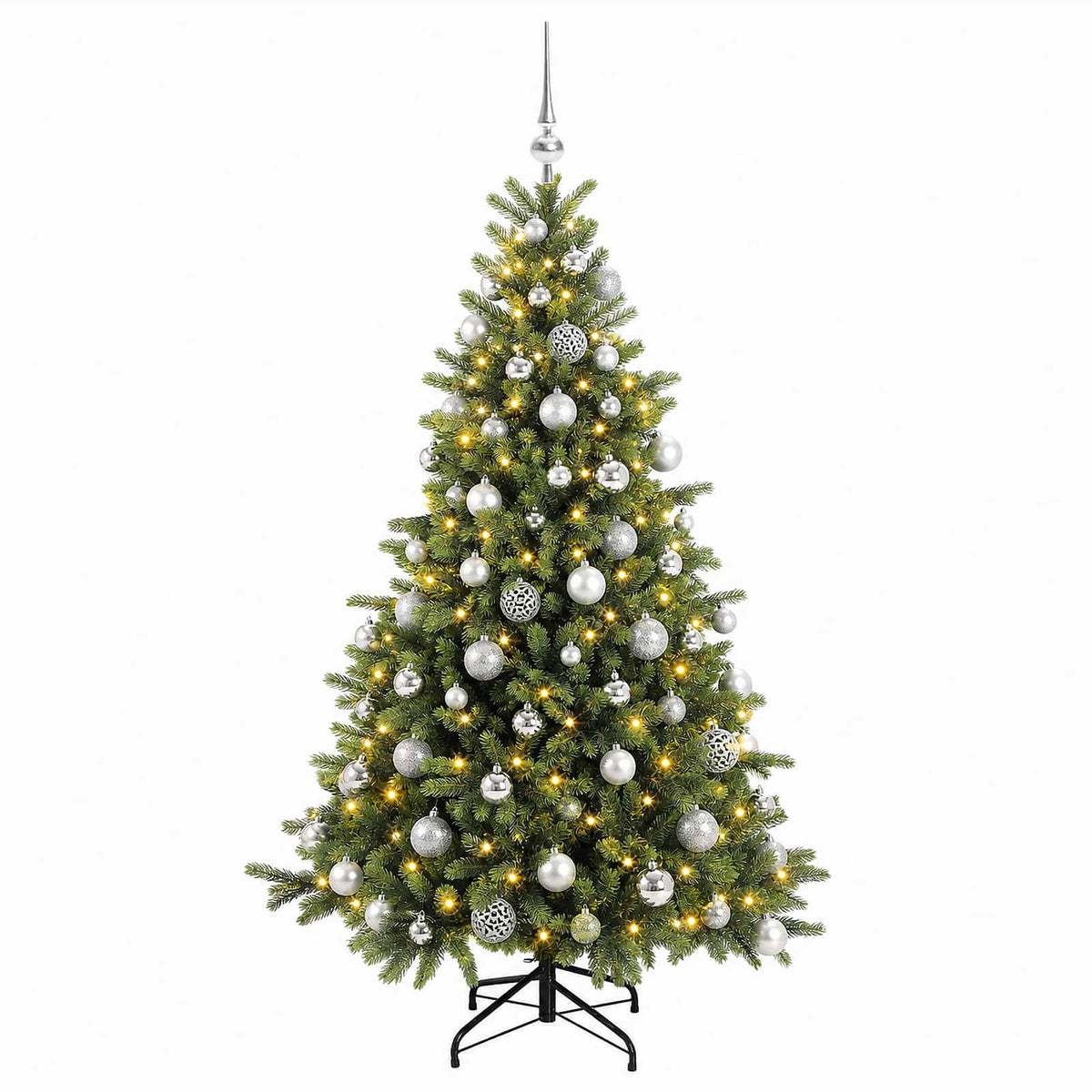 vidaXL Artificial Christmas Tree with Bauble 240 cm 300 LEDs 4