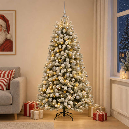 vidaXL Artificial Christmas Tree with Bauble 180 cm 300 LEDs 1