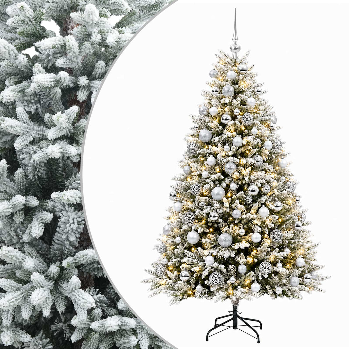 vidaXL Artificial Christmas Tree with Bauble 210 cm 300 LEDs 2