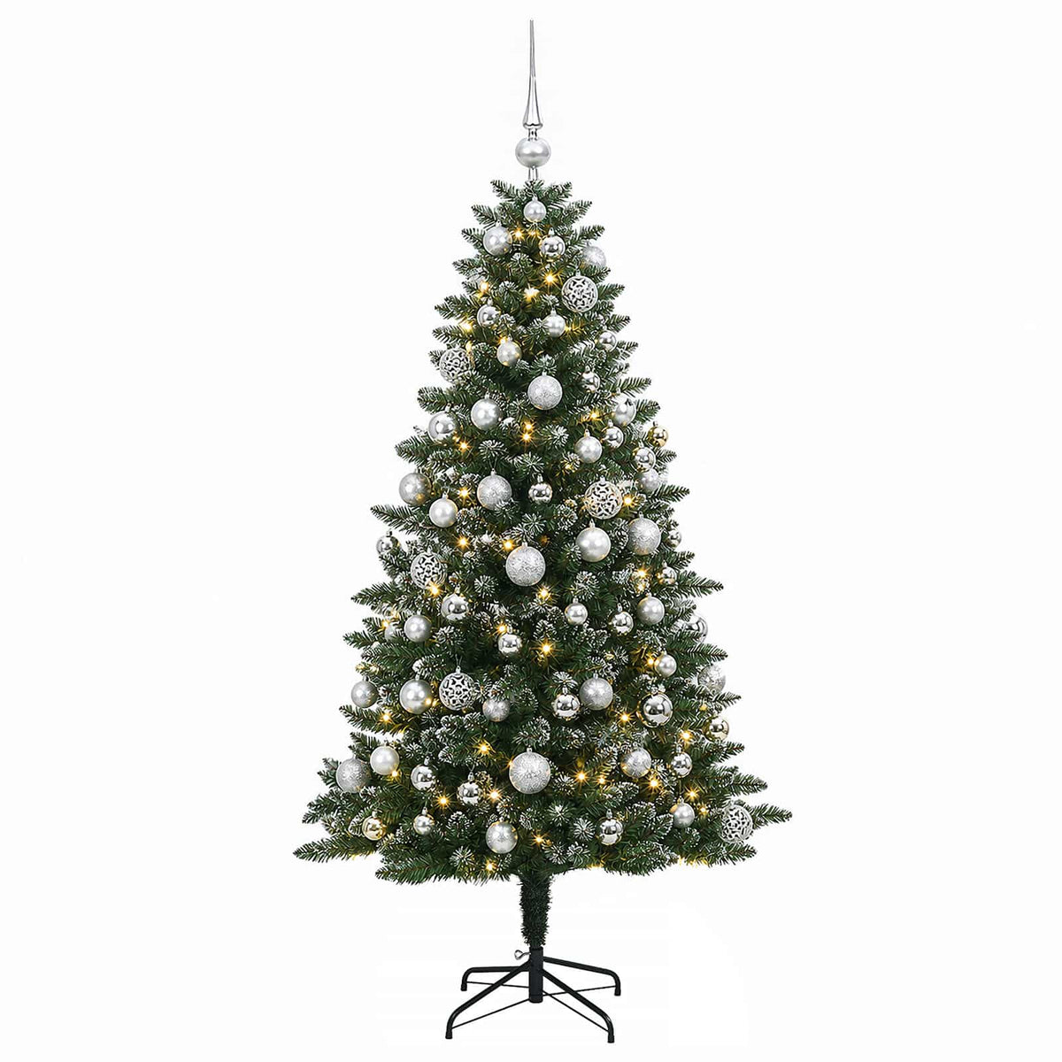 vidaXL Artificial Christmas Tree with Bauble 210 cm 300 LEDs 4