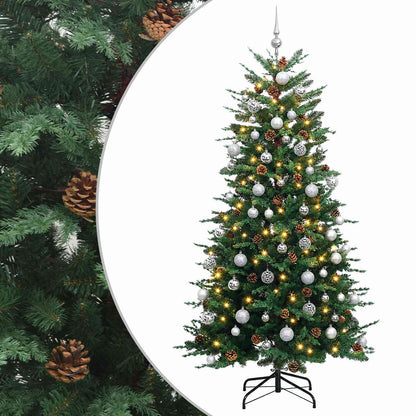 vidaXL Artificial Hinged Christmas Tree 180 cm 300 LEDs Warm White 2