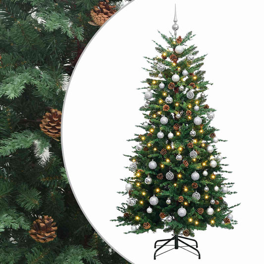 vidaXL Artificial Hinged Christmas Tree 240 cm 300 LEDs Warm White 2