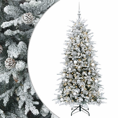 vidaXL Artificial Hinged Christmas Tree 240 cm 300 LEDs Warm White 2