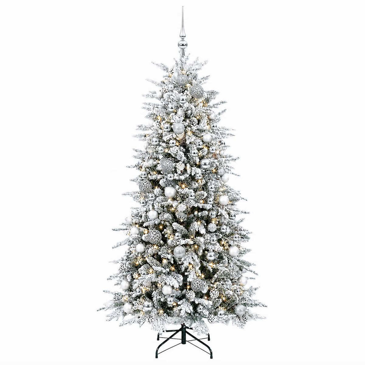 vidaXL Artificial Hinged Christmas Tree 240 cm 300 LEDs Warm White 4
