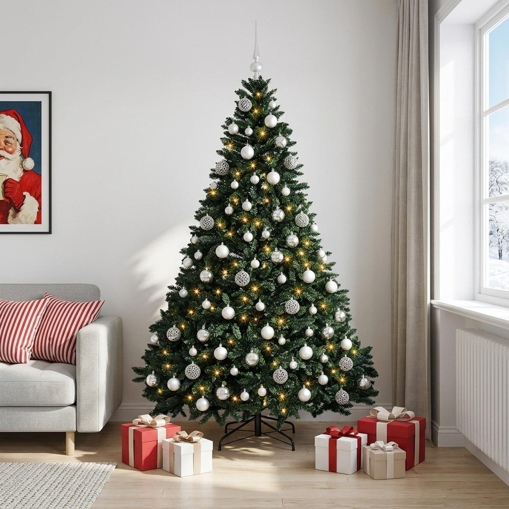 vidaXL Artificial Christmas Tree Dark Green with Bauble 240 cm