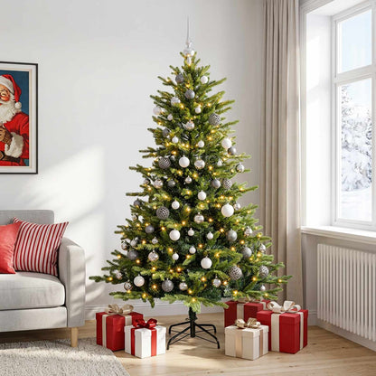 vidaXL Artificial Christmas Tree with Bauble 210 cm 300 LEDs 3