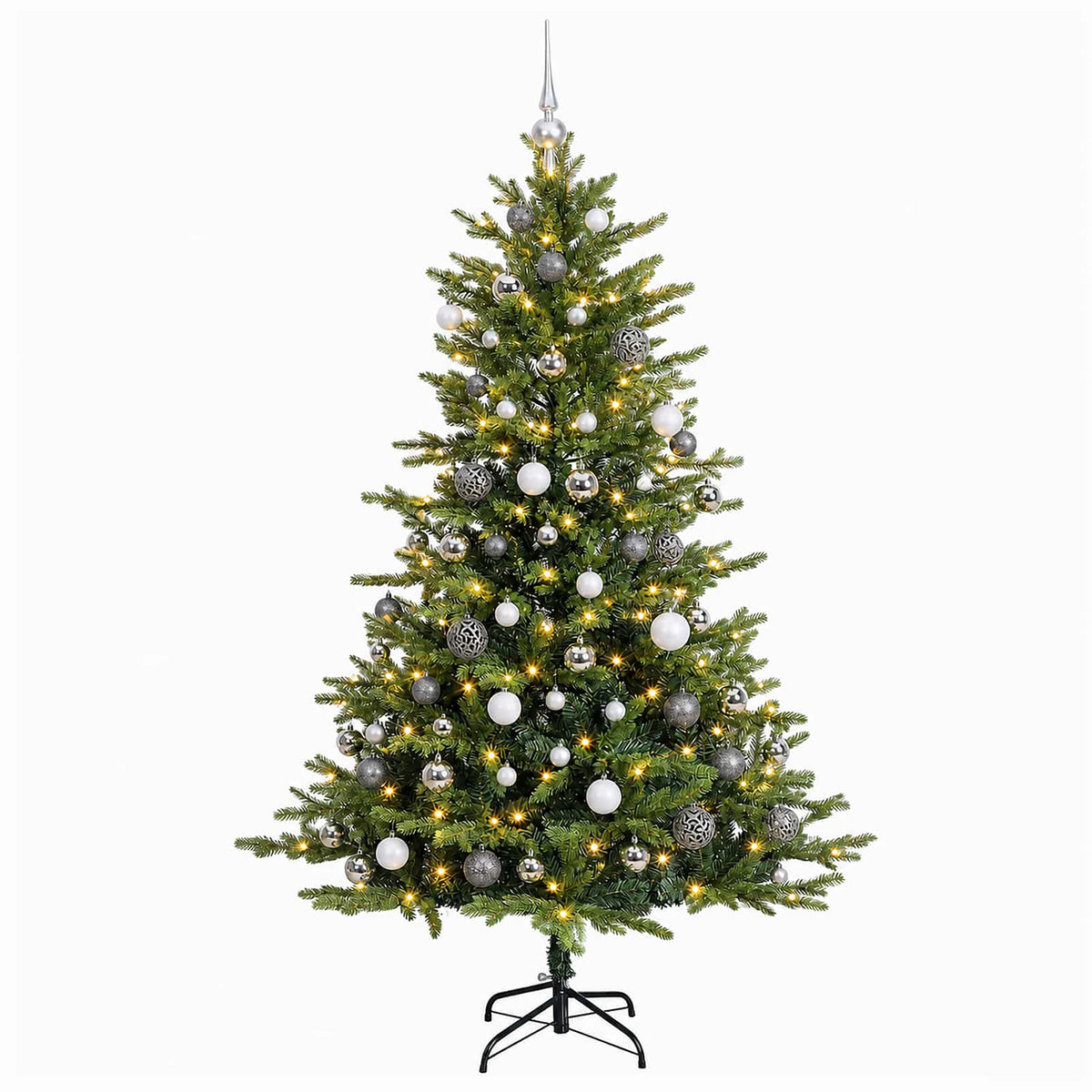 vidaXL Artificial Christmas Tree with Bauble 240 cm 300 LEDs 4