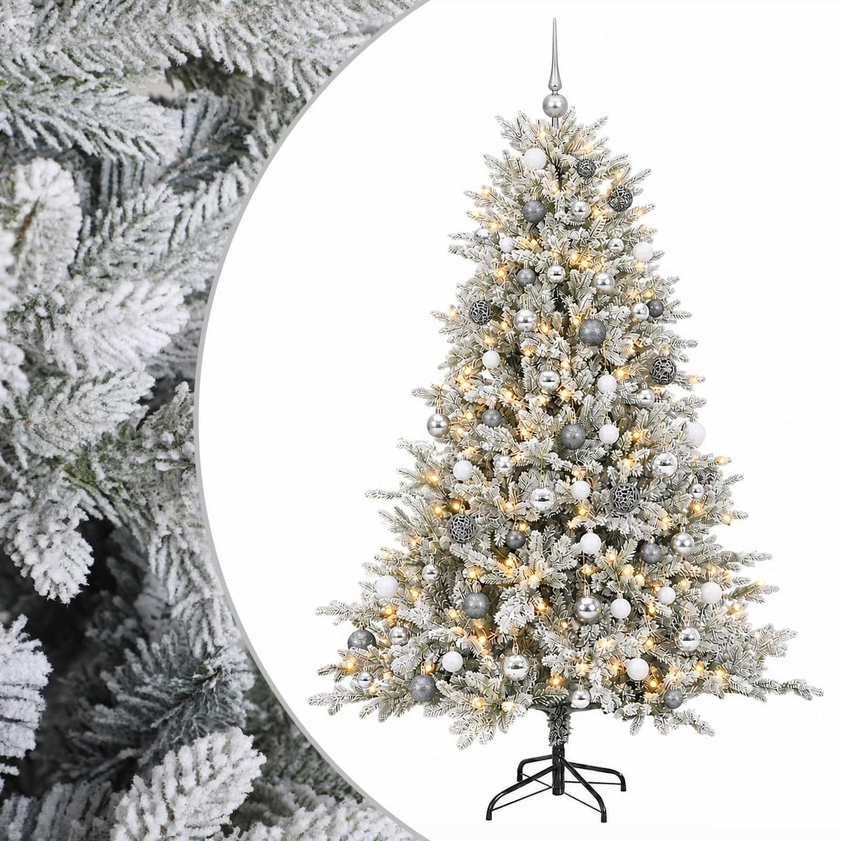 vidaXL Artificial Christmas Tree with Bauble 240 cm 300 LEDs 2